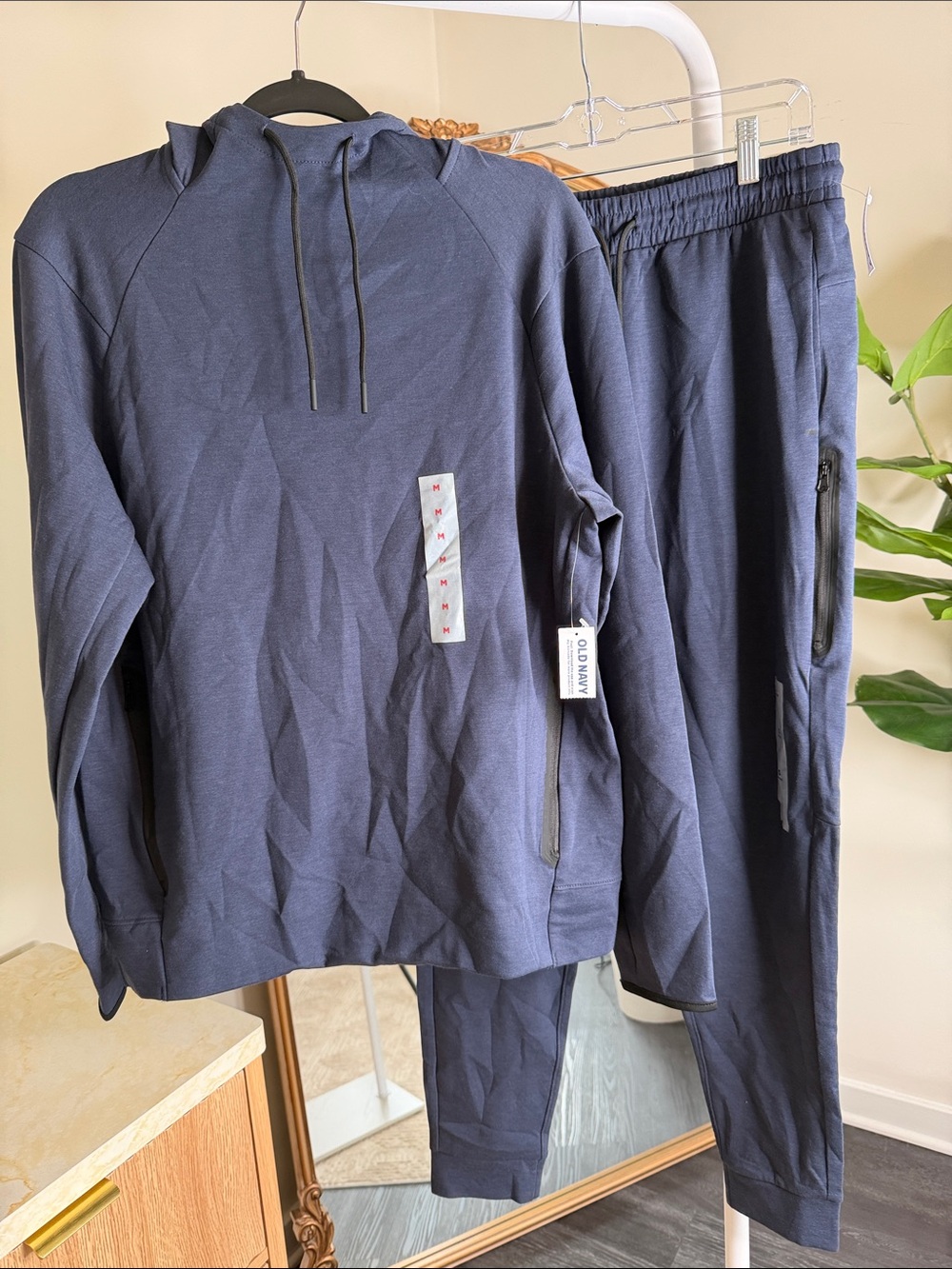 Old Navy Navy Hooded Sweatshirt and Jogger Set